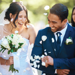 Groom and Bridesmaid just getting married