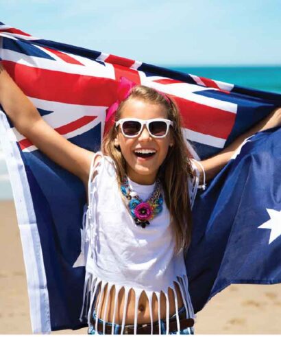 Aussie Girl and Flag