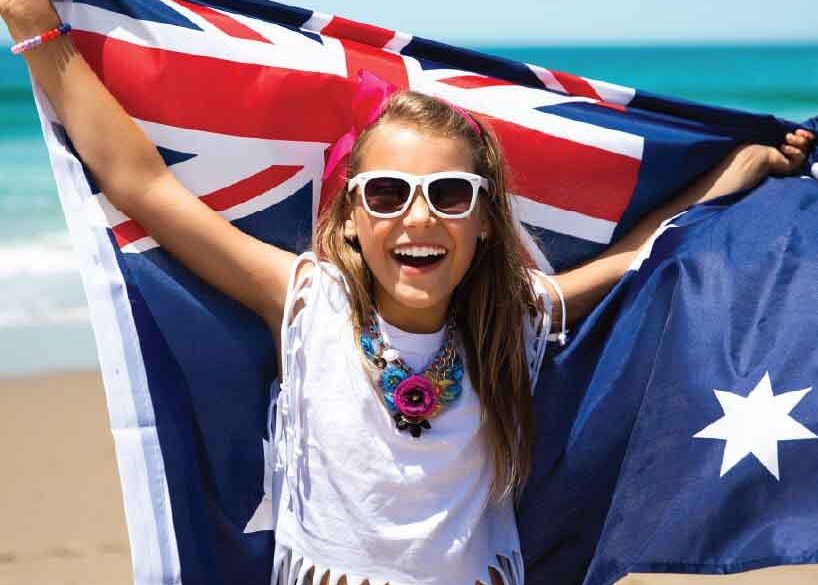 Aussie Girl and Flag