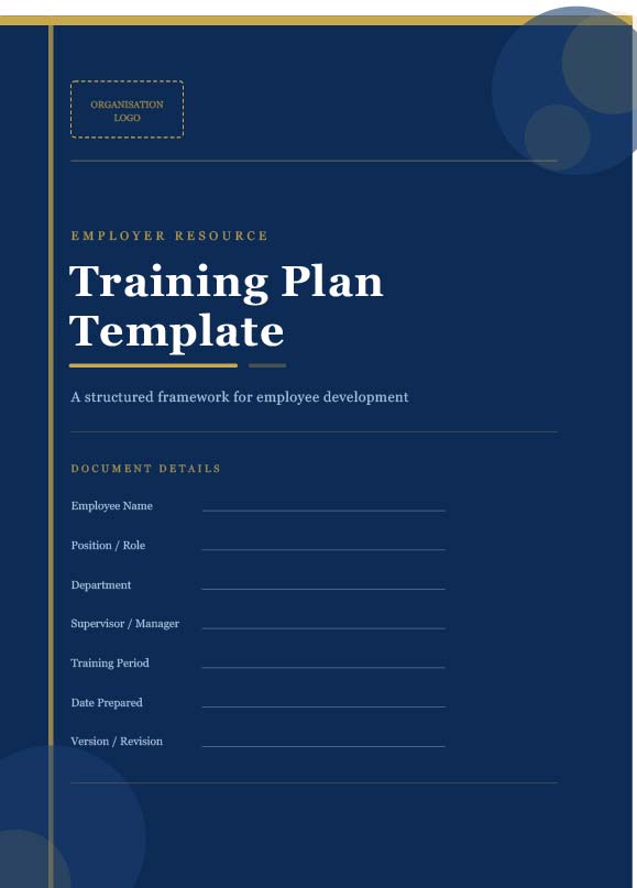 Emplooyee Training Plan Template Cover